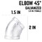 B & K STZ Industries 1/2 in. FIP each X 1/2 in. D FIP Galvanized Malleable Iron 45 Degree Elbow 311UPE45-12 - alternate 2
